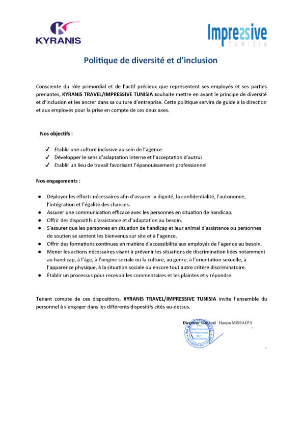 Politique de diversité et inclusion